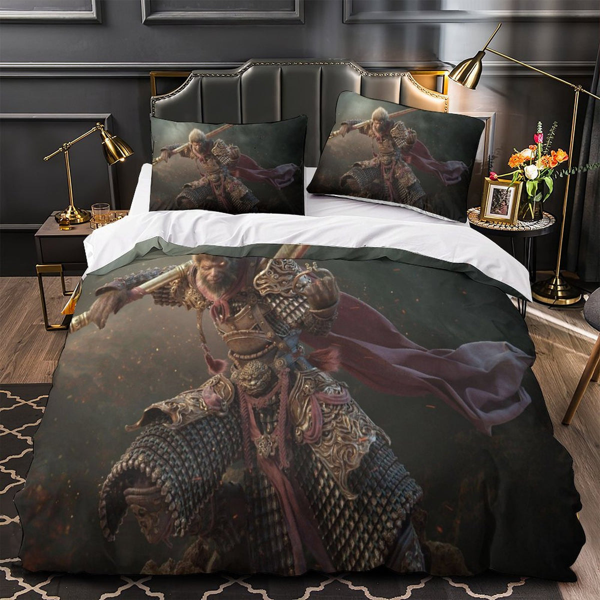 Yin Yang Black Pattern Print Duvet Cover Bedding Set