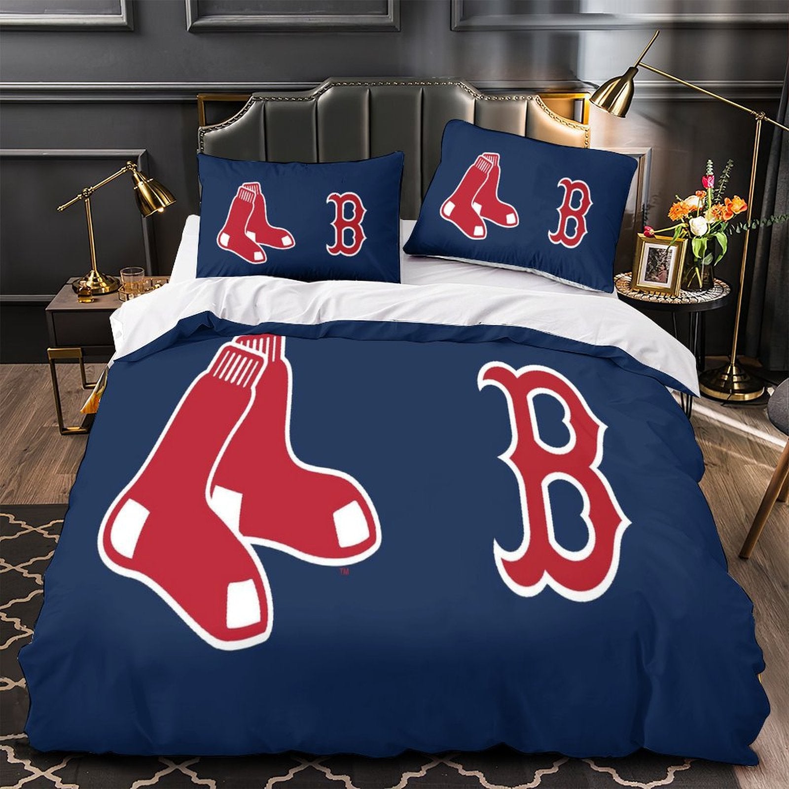 Boston Red Sox Bedding Set Quilt Cover Without Filler