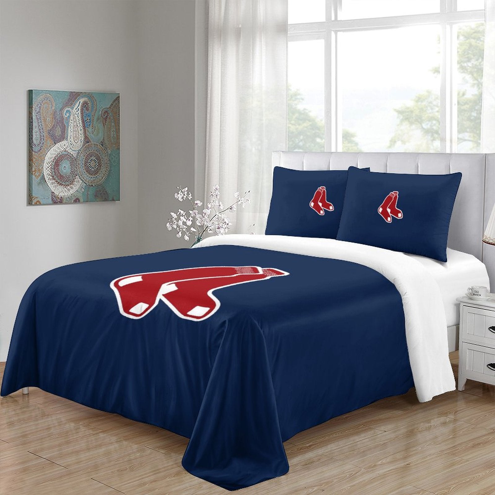 Boston Red Sox Bedding Set Quilt Cover Without Filler