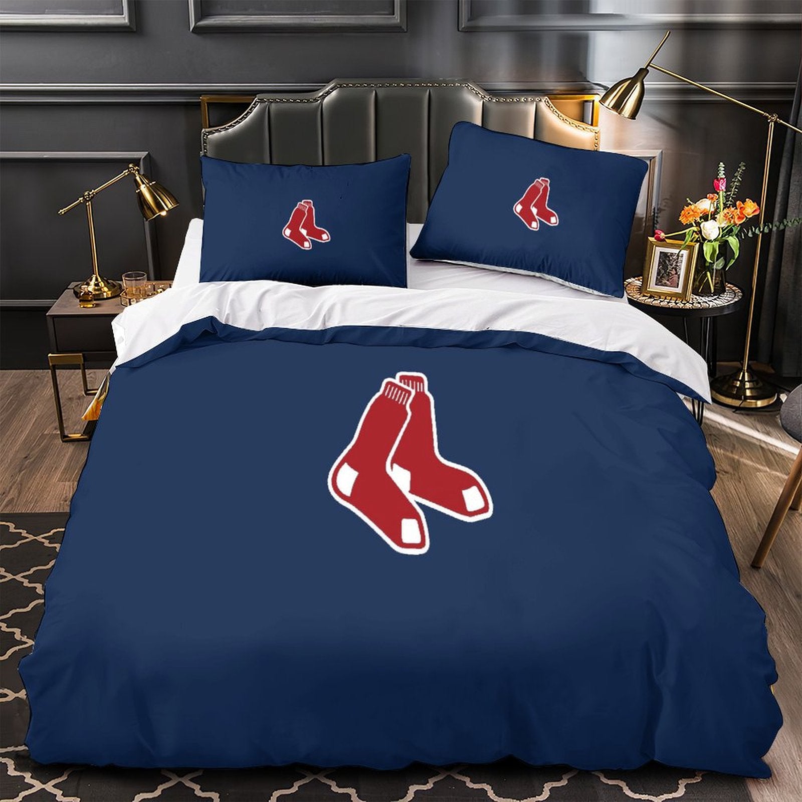 Boston Red Sox Bedding Set Quilt Cover Without Filler