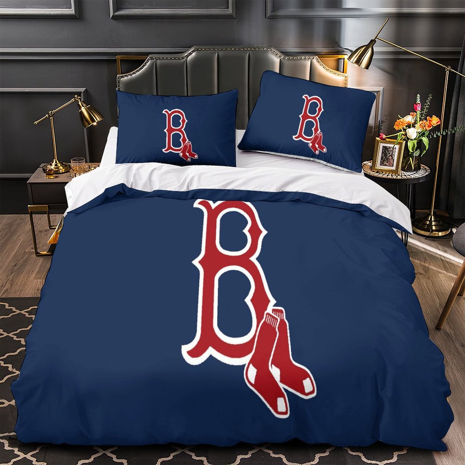 Boston Red Sox Bedding Set Quilt Cover Without Filler