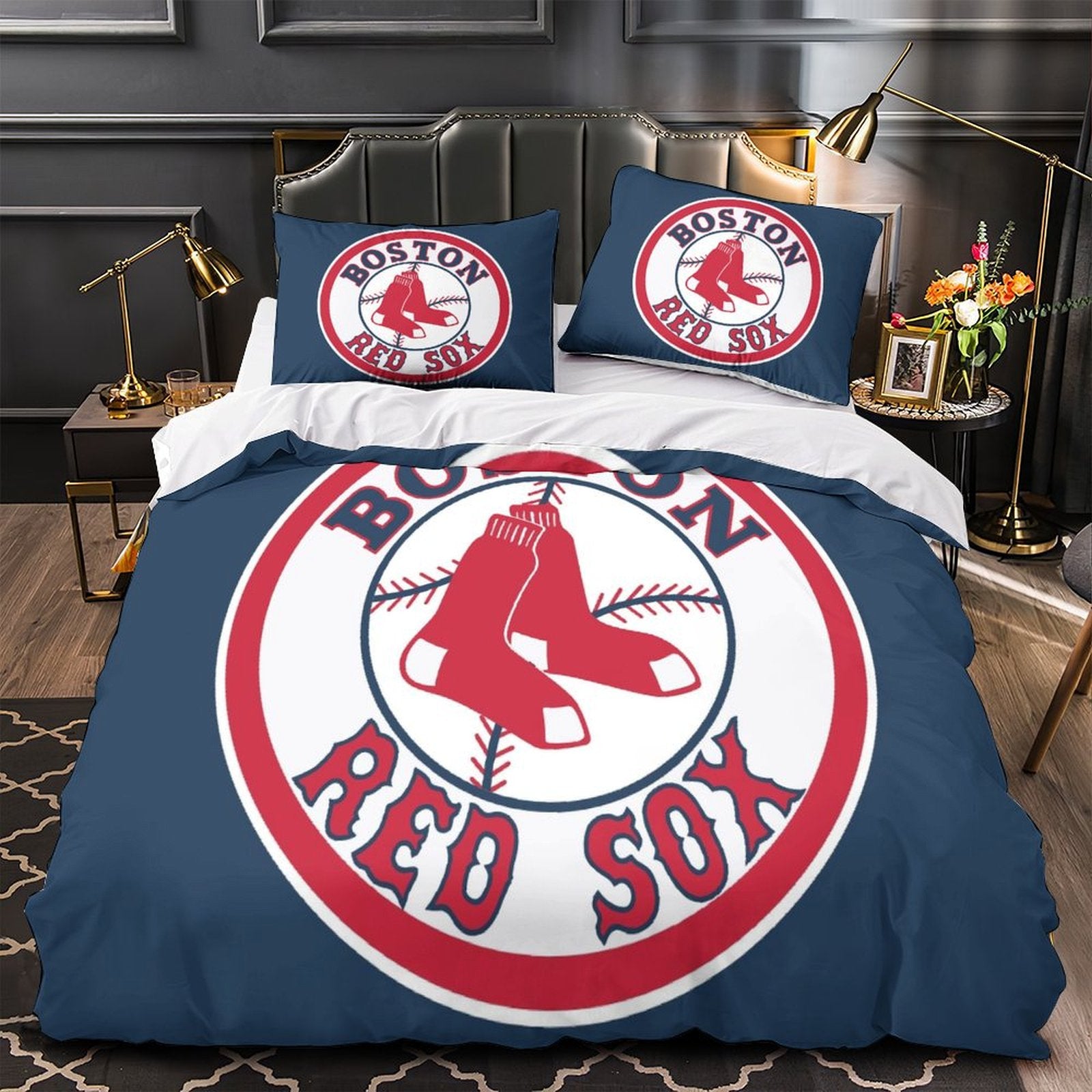 Boston Red Sox Bedding Set Quilt Cover Without Filler