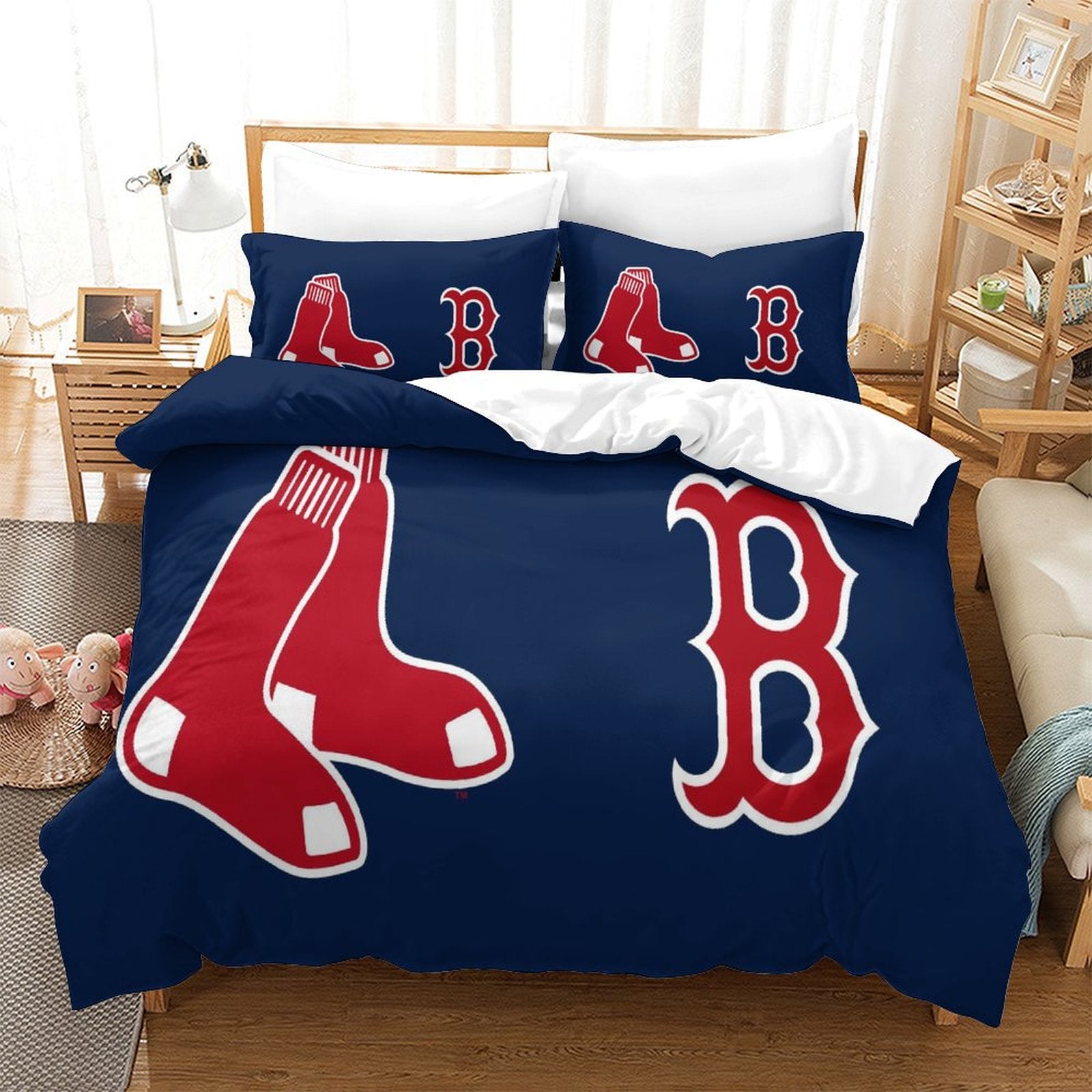 Boston Red Sox Bedding Set Quilt Cover Without Filler