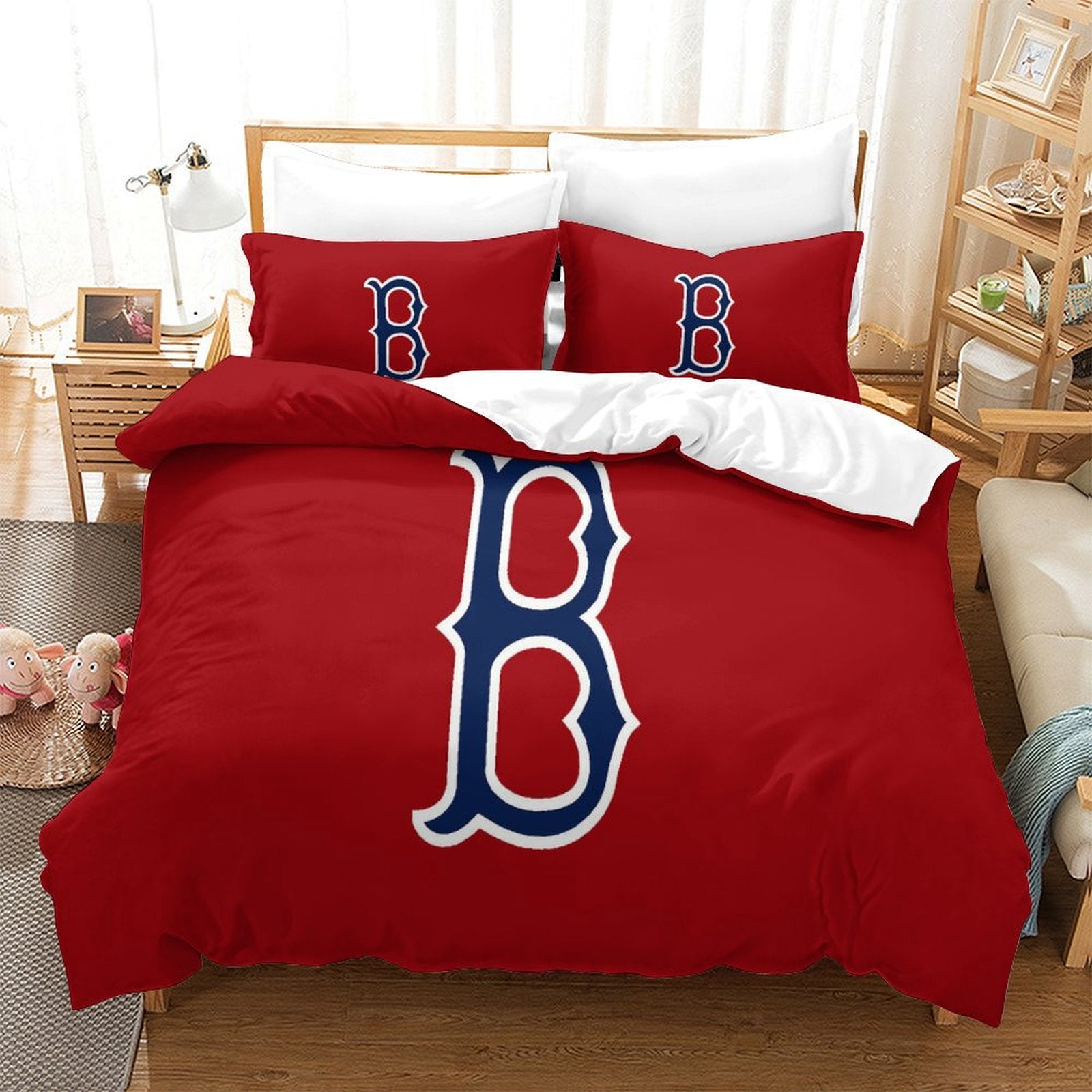 Boston Red Sox Bedding Set Quilt Cover Without Filler