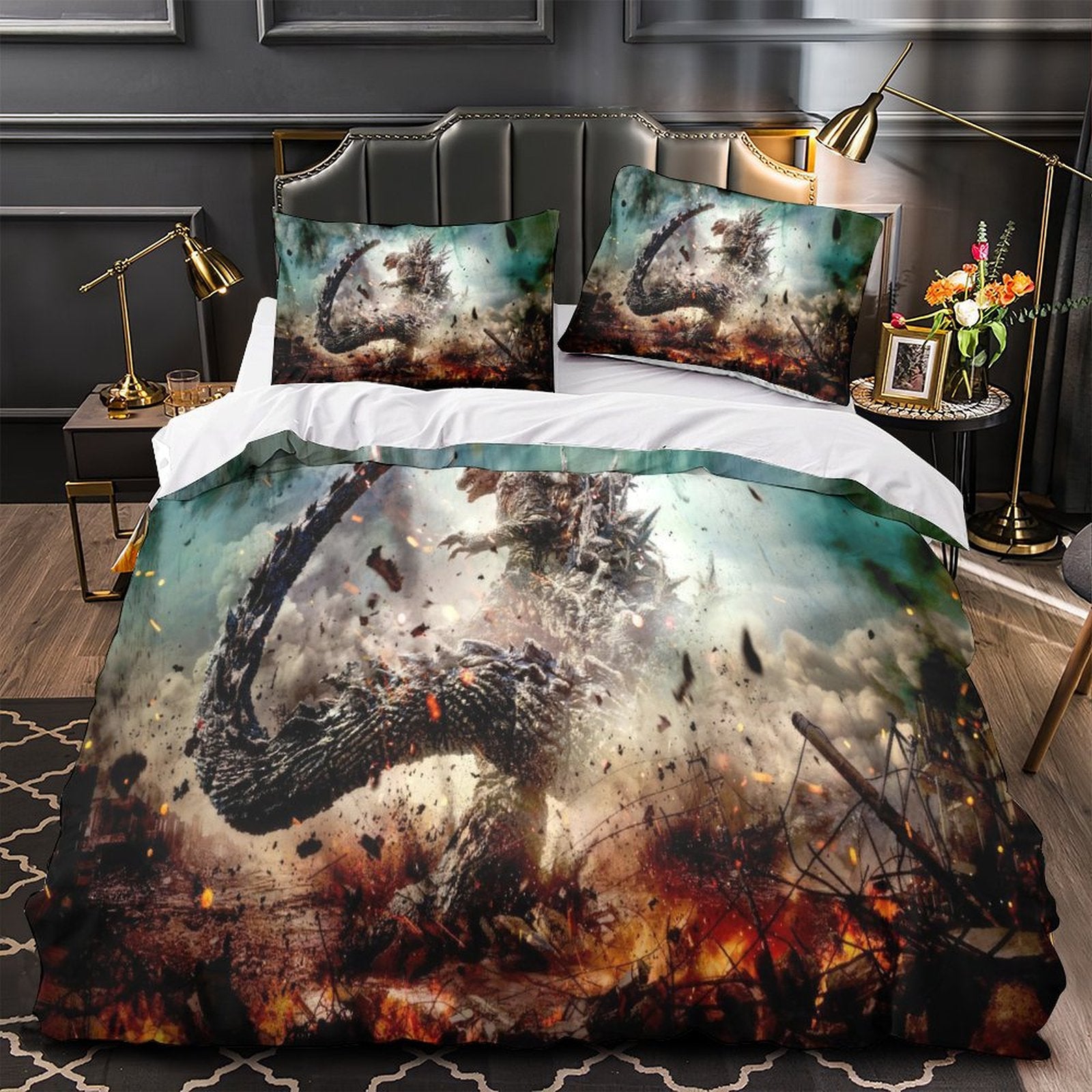 Godzilla Minus One Bedding Set Duvet Cover Without Filler