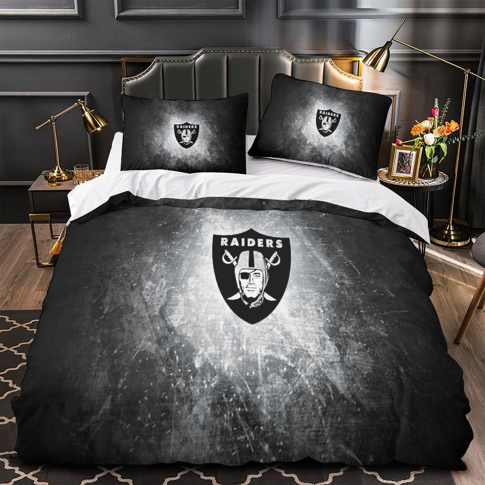 Las Vegas Raiders Bedding Set Duvet Cover Without Filler