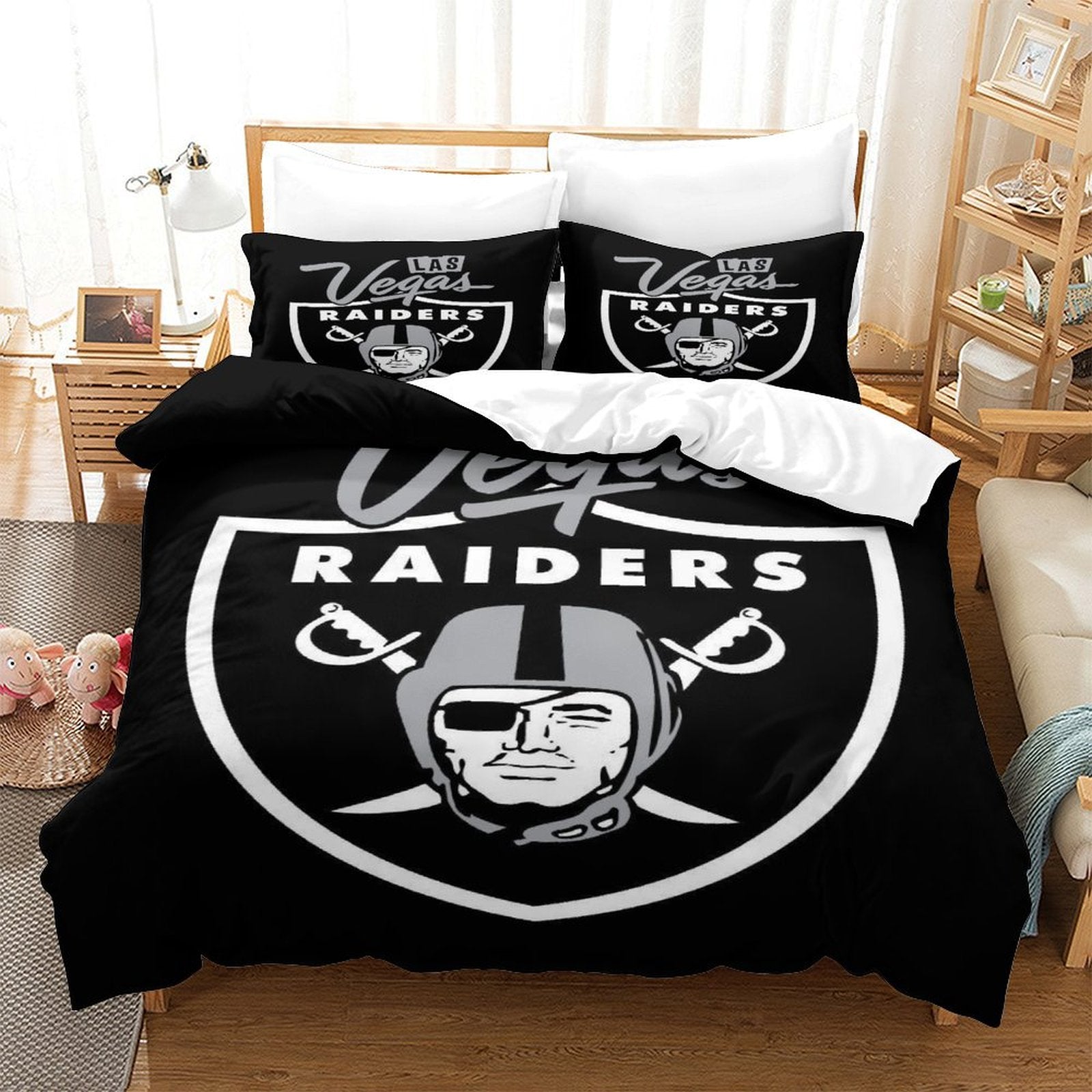 Las Vegas Raiders Bedding Set Duvet Cover Without Filler
