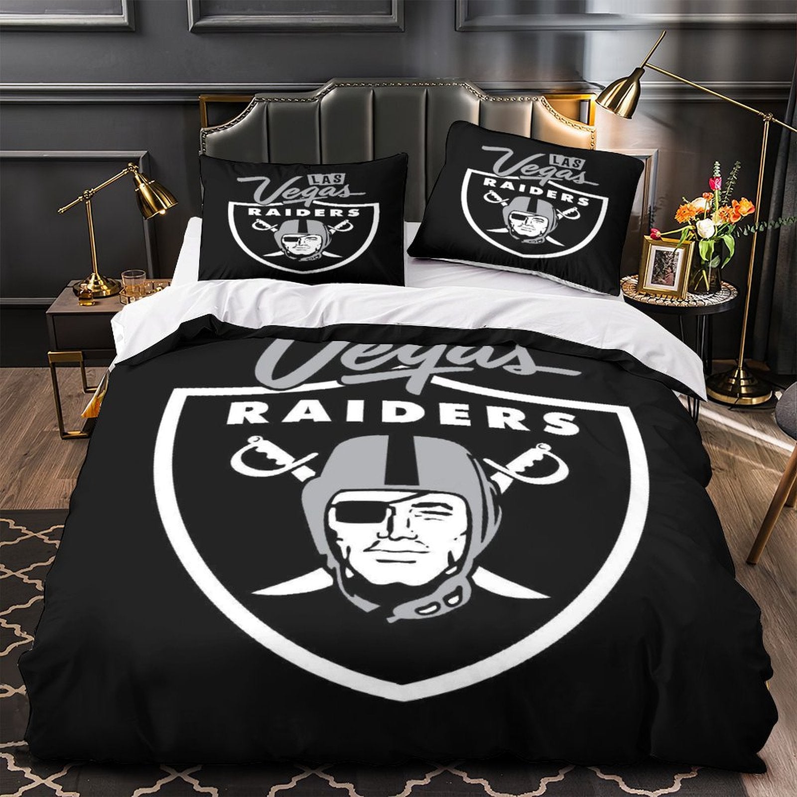 Las Vegas Raiders Bedding Set Duvet Cover Without Filler