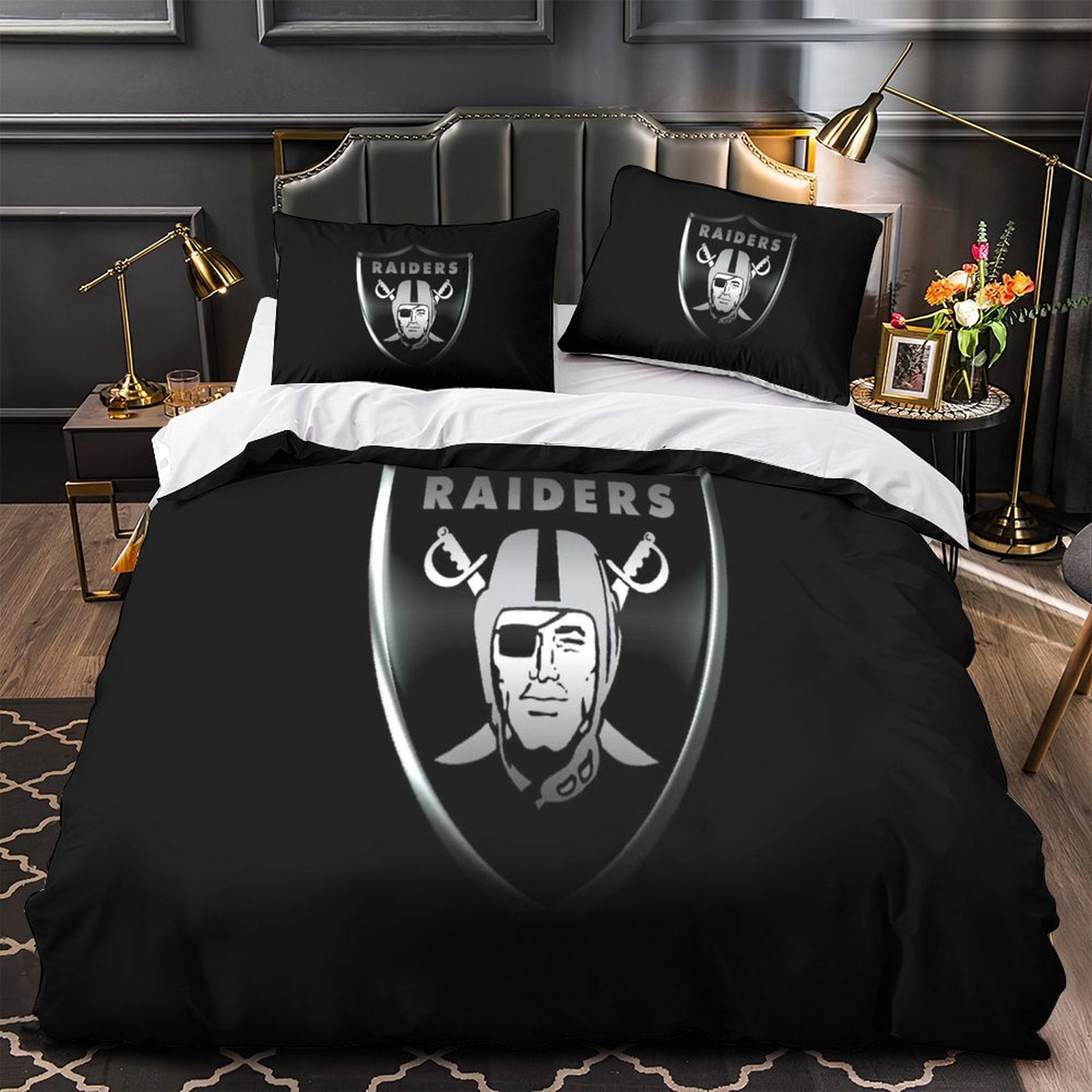 Las Vegas Raiders Bedding Set Duvet Cover Without Filler