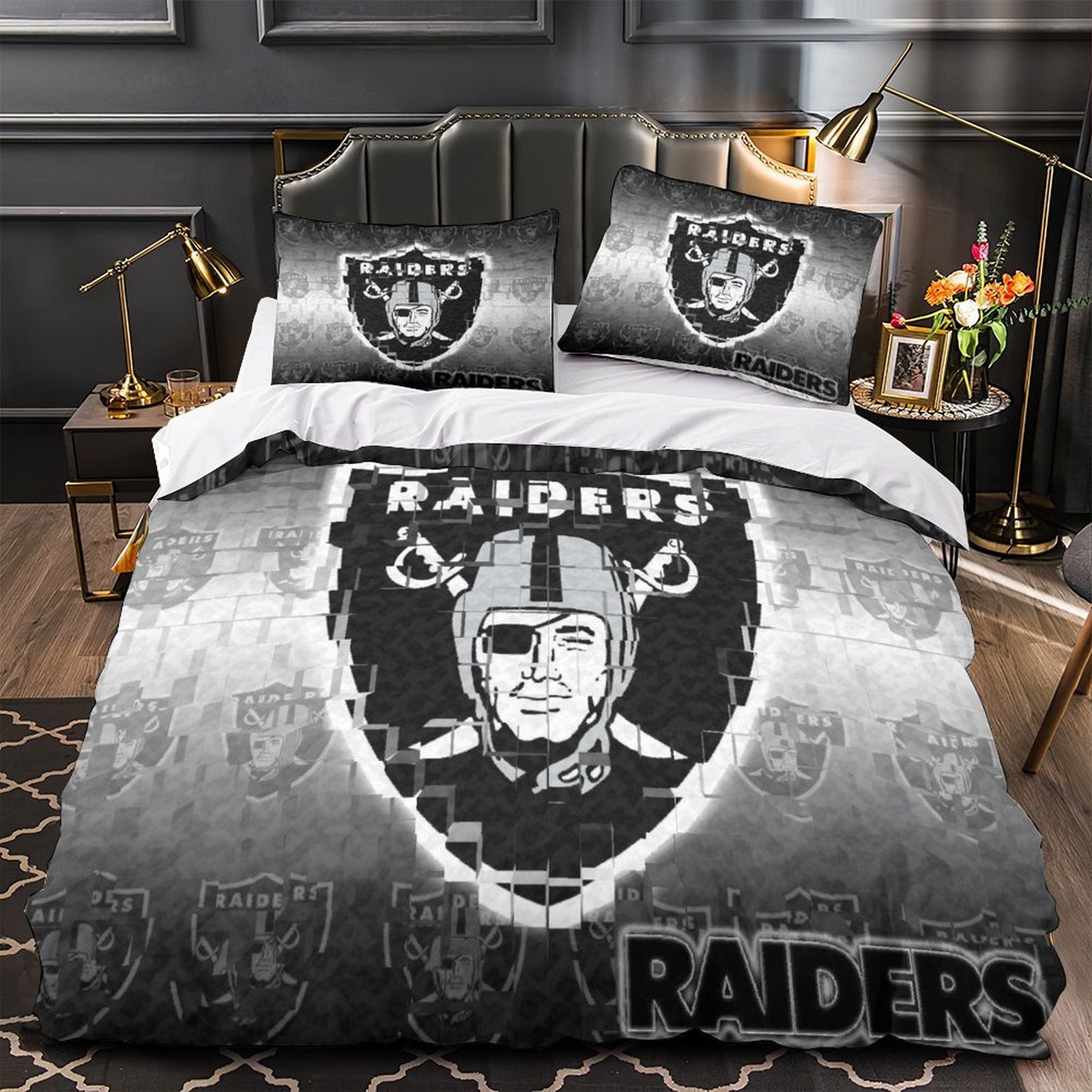 Las Vegas Raiders Bedding Set Duvet Cover Without Filler