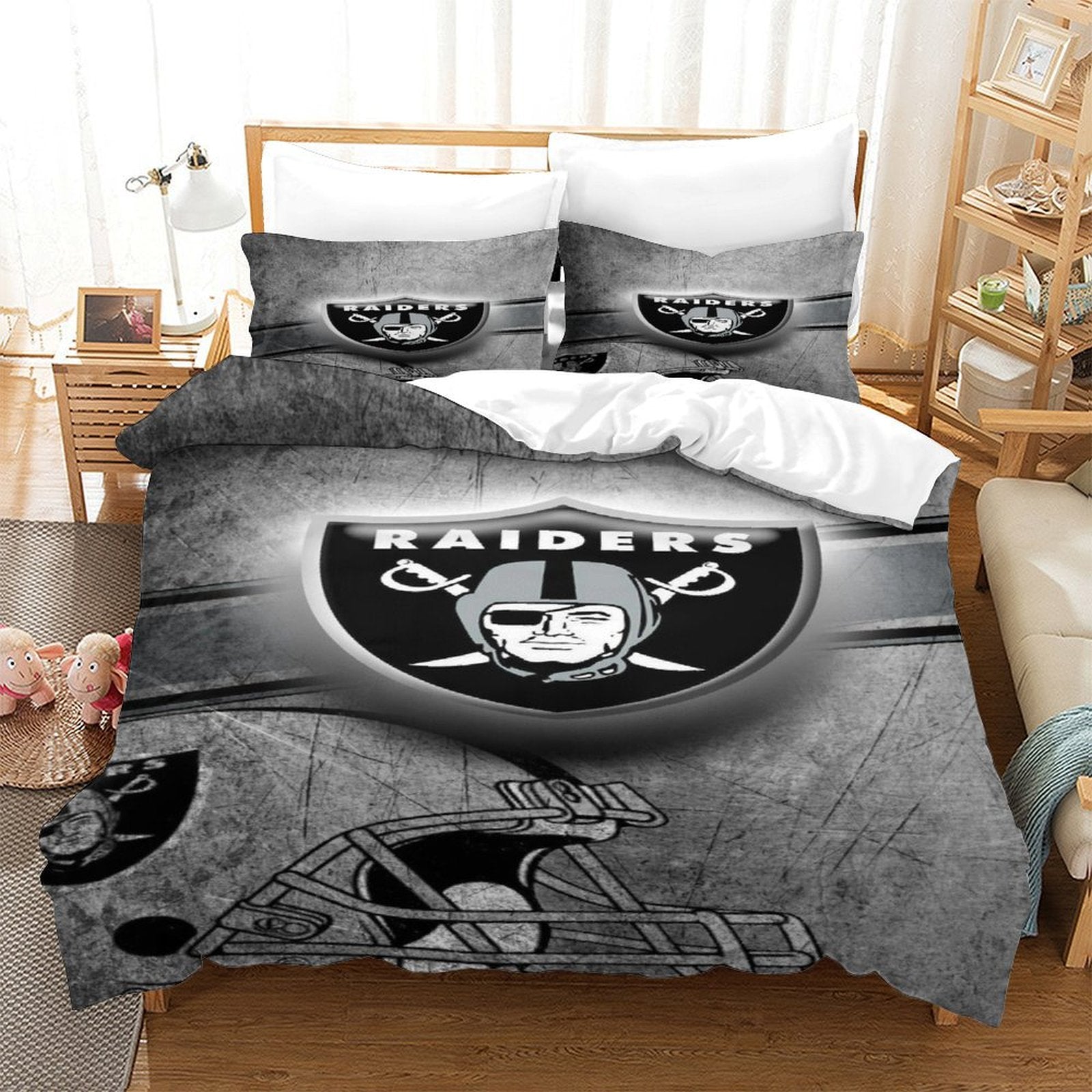 Las Vegas Raiders Bedding Set Duvet Cover Without Filler