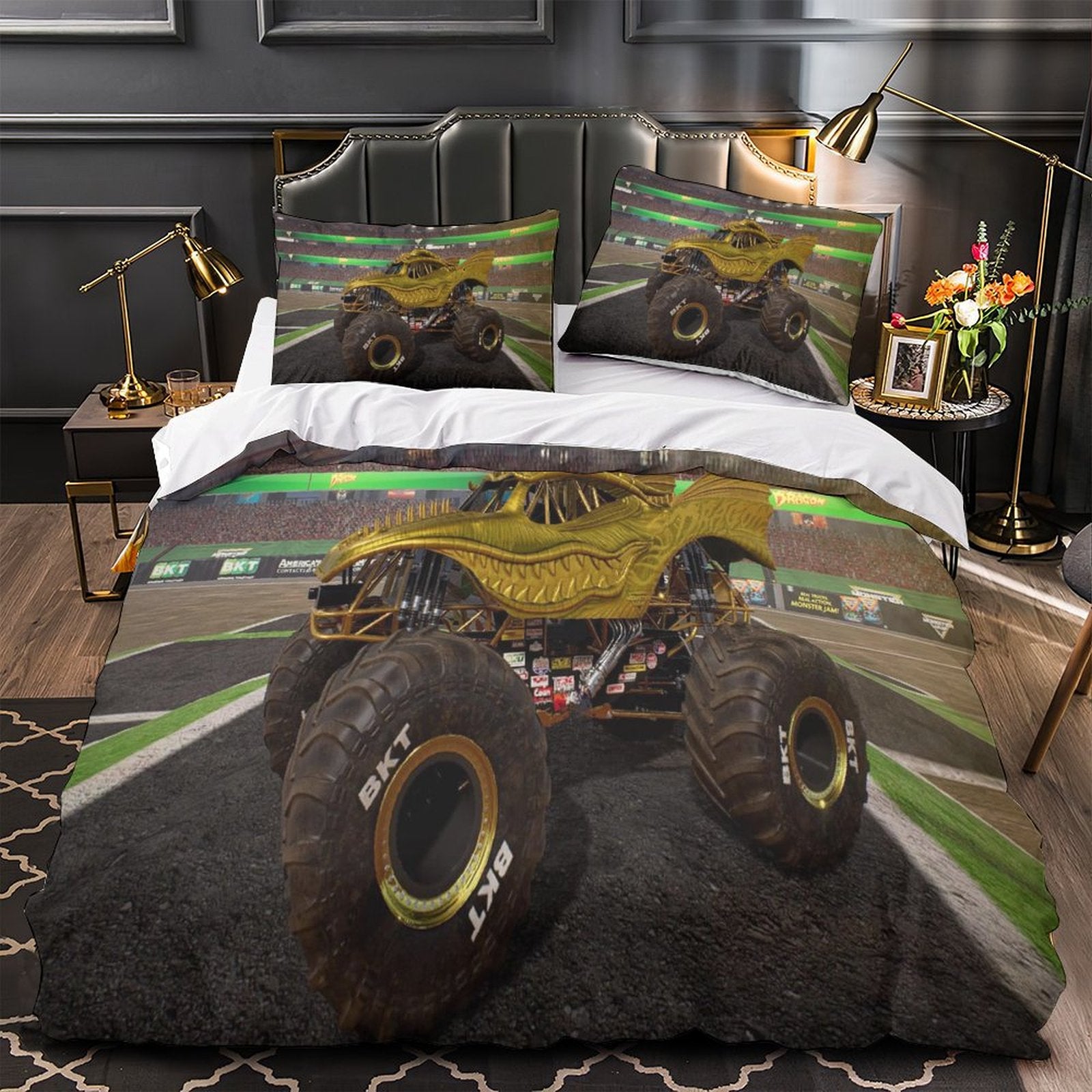 Monster Jam Steel Titans Truck Bedding Set Duvet Cover Without Filler
