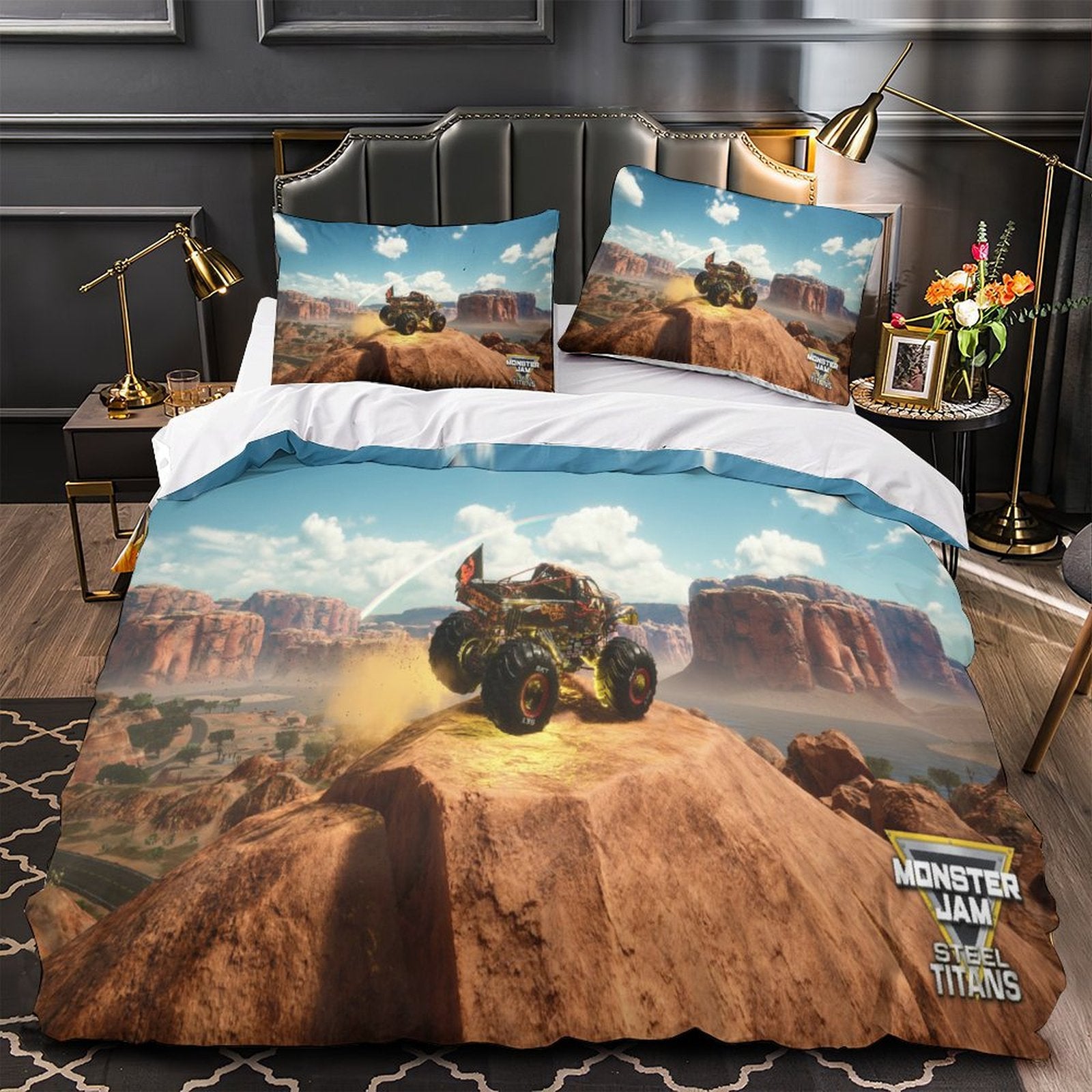 Monster Jam Steel Titans Truck Bedding Set Duvet Cover Without Filler