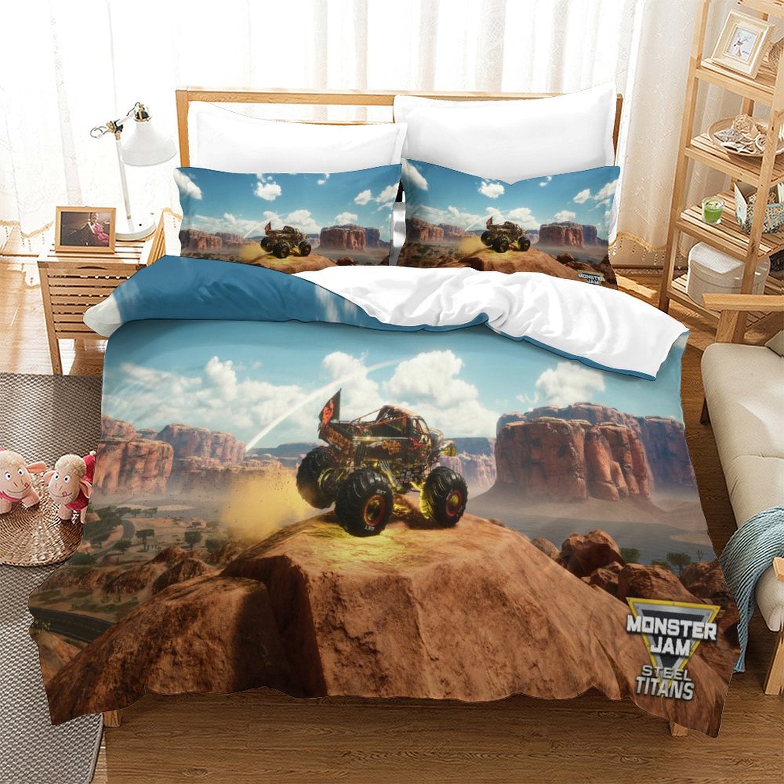 Monster Jam Steel Titans Truck Bedding Set Duvet Cover Without Filler