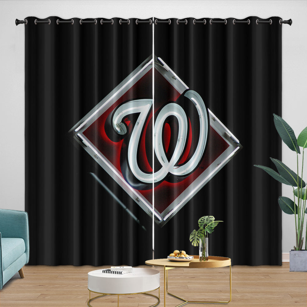 Washington Nationals Curtains Blackout Window Drapes Room Decoration