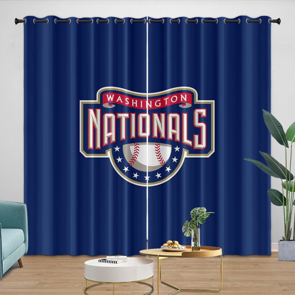 Washington Nationals Curtains Blackout Window Drapes Room Decoration