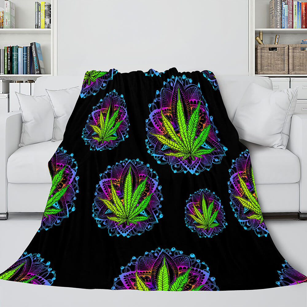 420 Weed Plants Soft Flannel Fleece Blanket Dunelm Bedding Blankets