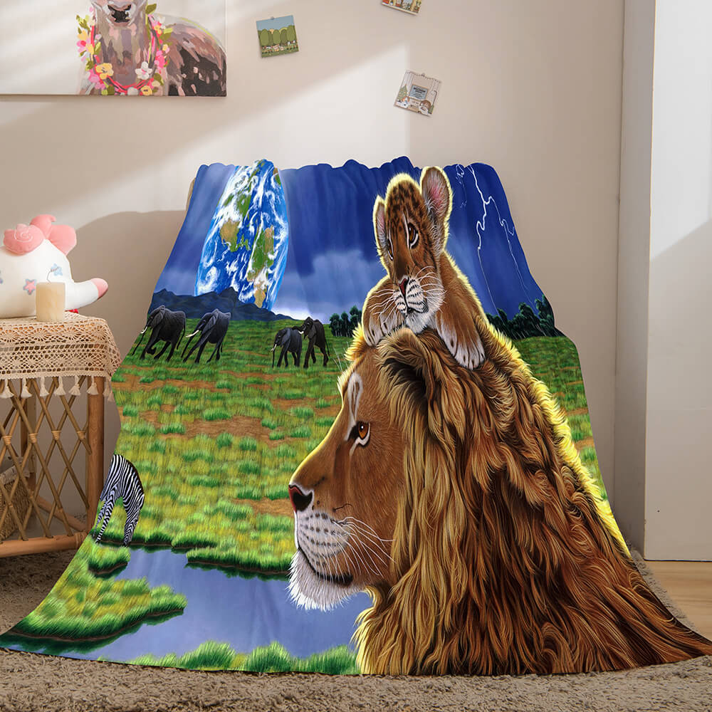 Animal Lion Blanket Soft Flannel Fleece Blanket Dunelm Bedding Blanket