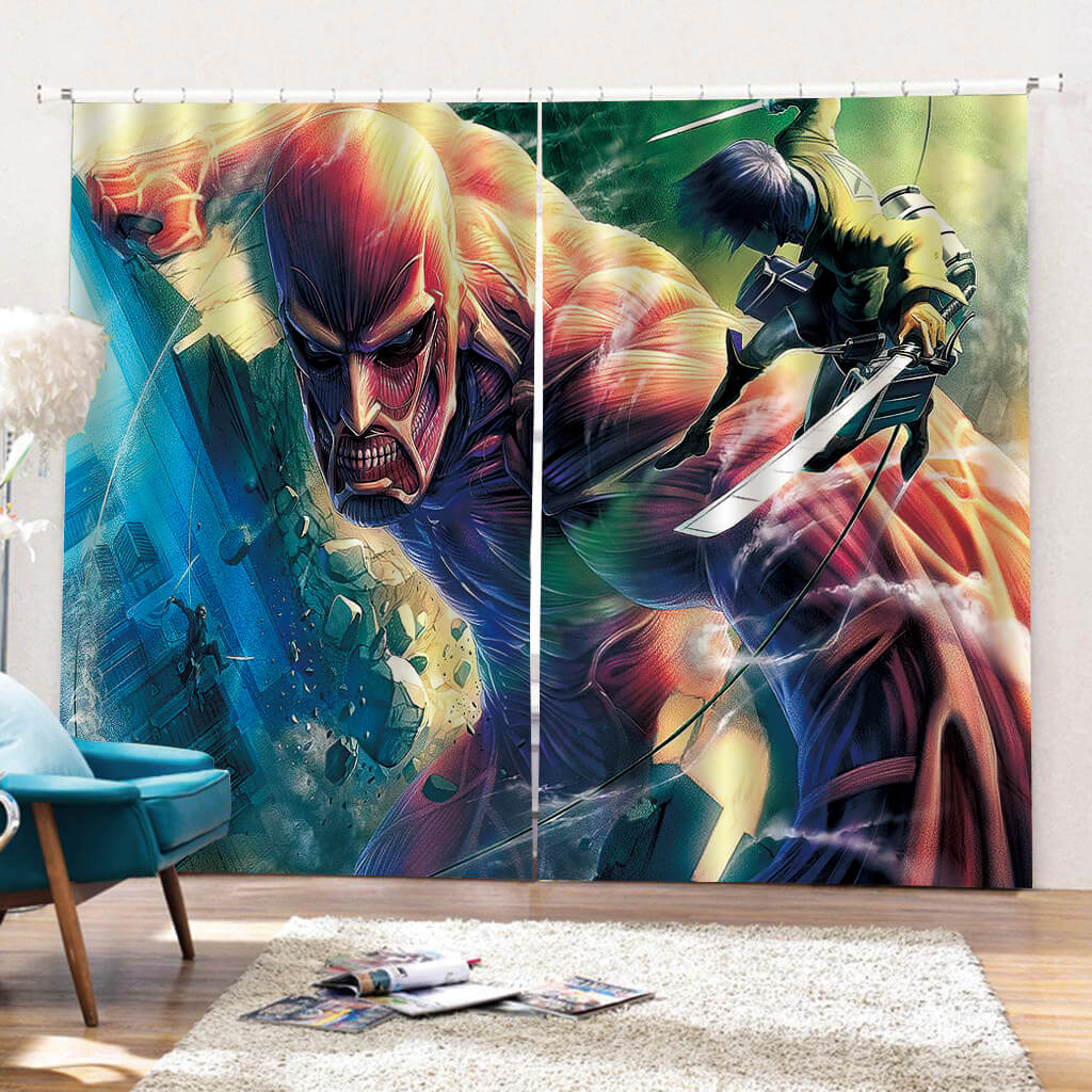 Attack on Titan Vorhänge Verdunkelungsvorhänge für die Raumdekoration