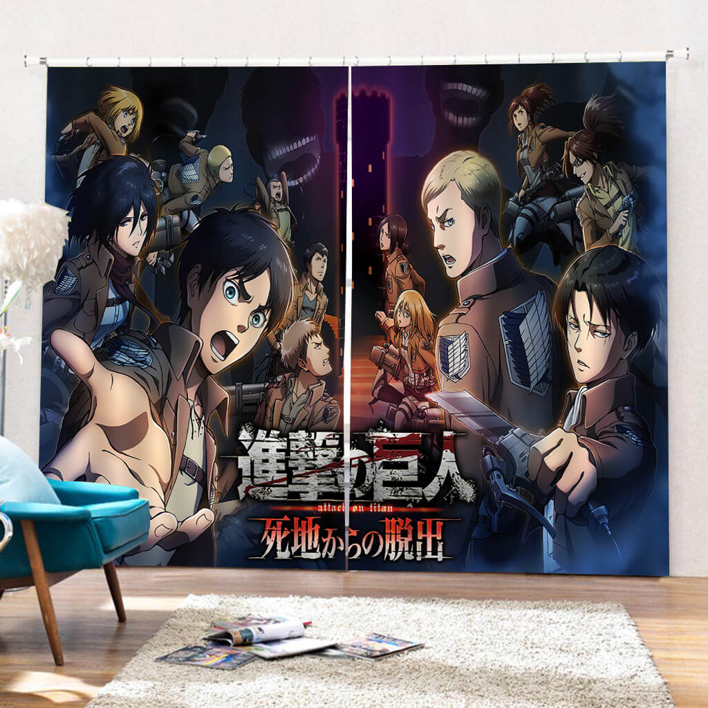 Attack on Titan Vorhänge Verdunkelungsvorhänge für die Raumdekoration