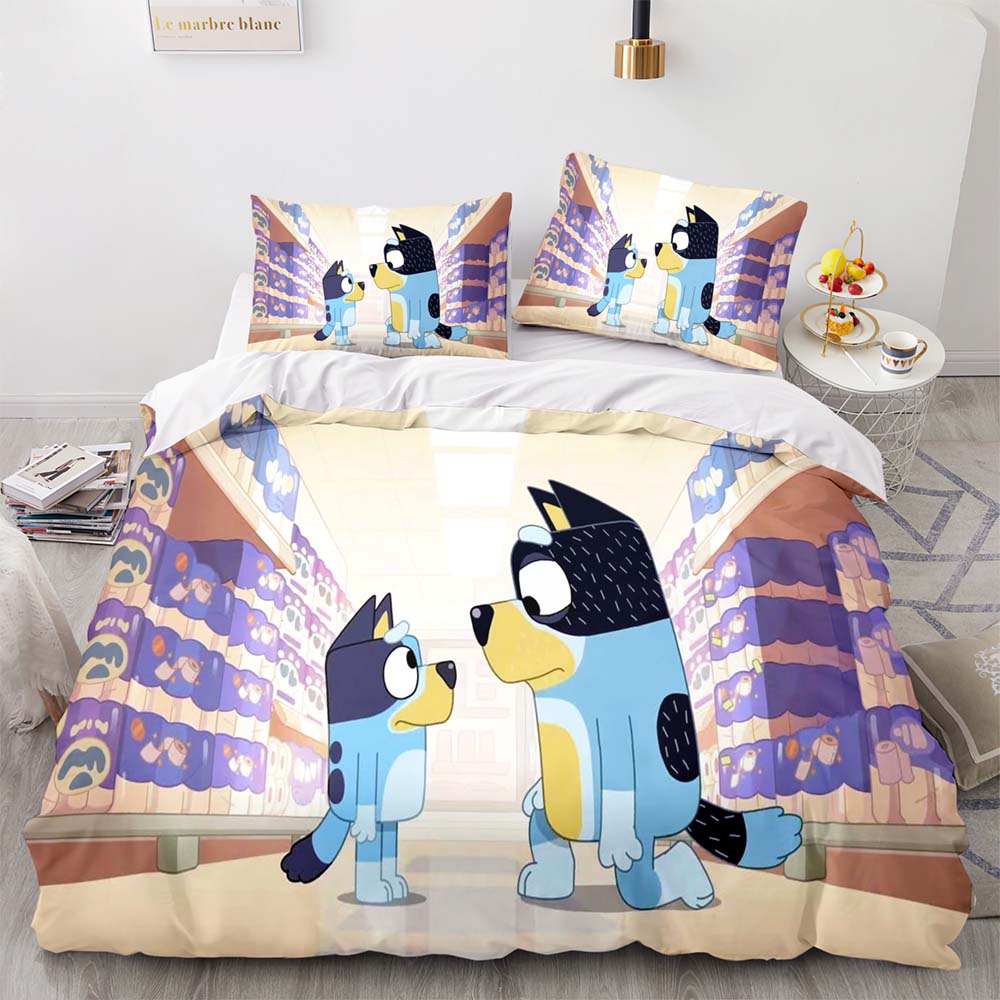 Bluey Pattern Bedding Set Quilt Cover Without Filler