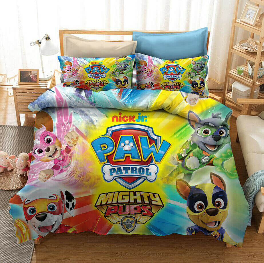 Paw Patrol Bedding Set - Duvet Cover & Pillowcase For Kids (Single, Double, Queen Sizes)