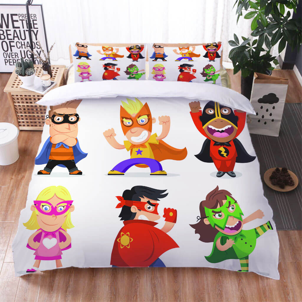 Cartoon Superman Bedding Set Quilt Duvet Cover