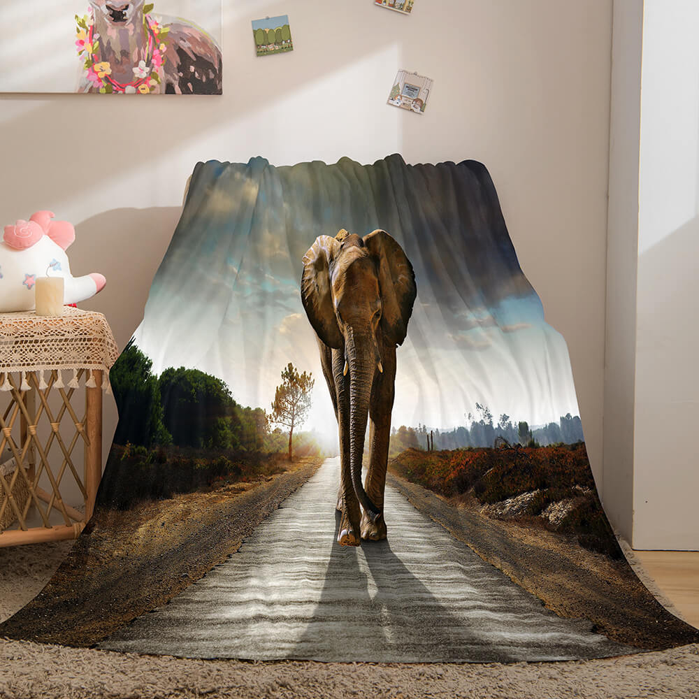 Cute Elephant Soft Flannel Fleece Blanket Dunelm Bedding Blanket
