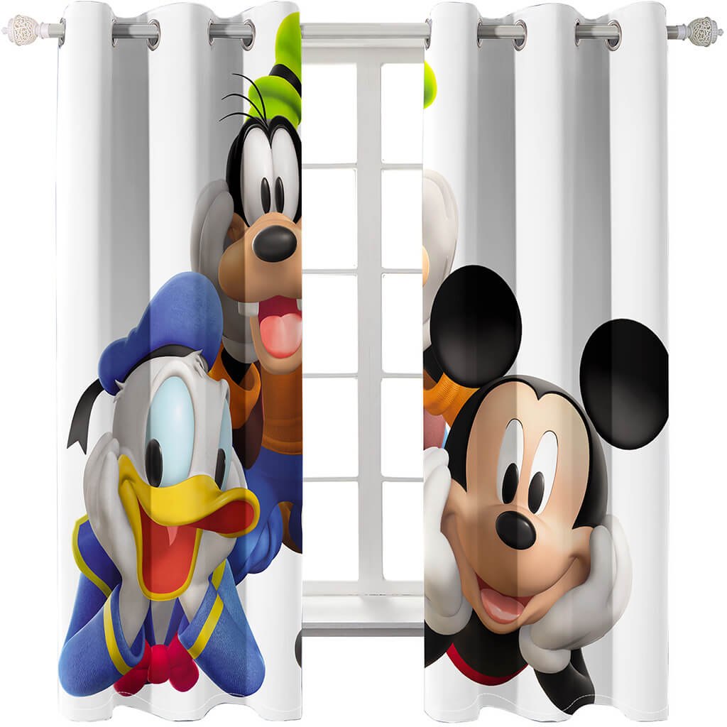Disney Mickey Mouse Curtains Cosplay Blackout Window Treatments Drapes