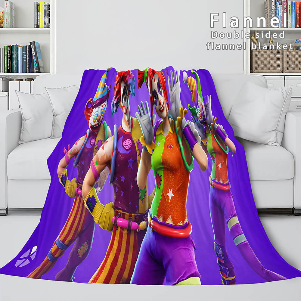 Fortnite Cosplay Flannel Fleece Blanket Throw Wrap Nap Blankets