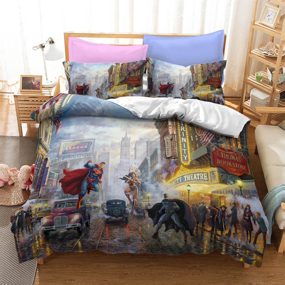 Justice League Batman Superman Cosplay Bedding Set Duvet Cover Bed Sets