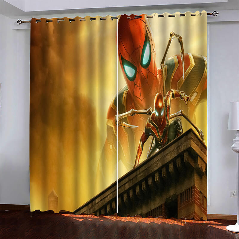 Marvel Superhero Spiderman Pattern Curtains Blackout Window Drapes