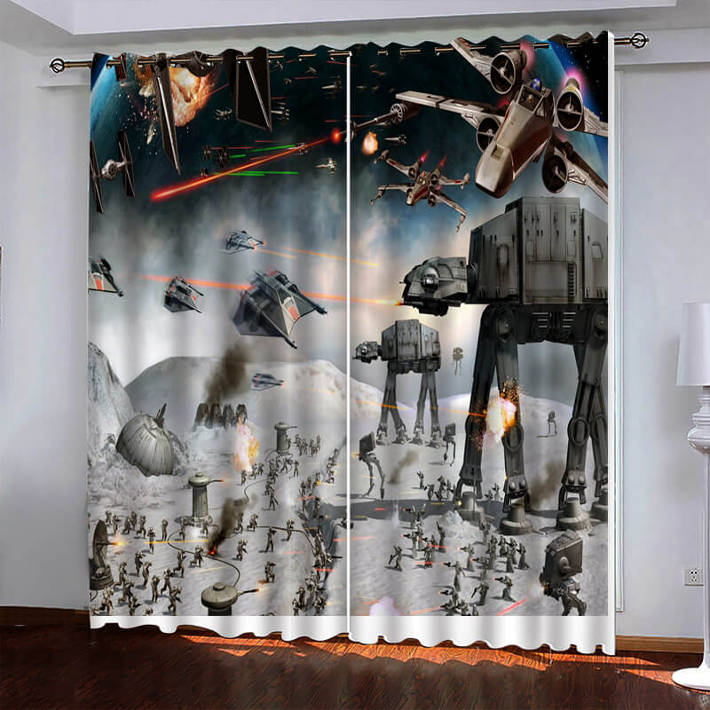 Star Wars Pattern Curtains Blackout Window Drapes