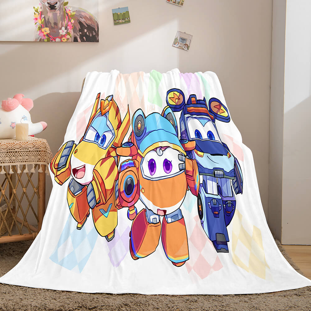Super Wings Cosplay Flanella Coperta In Pile Coperta Avvolgere Pisolino Coperta