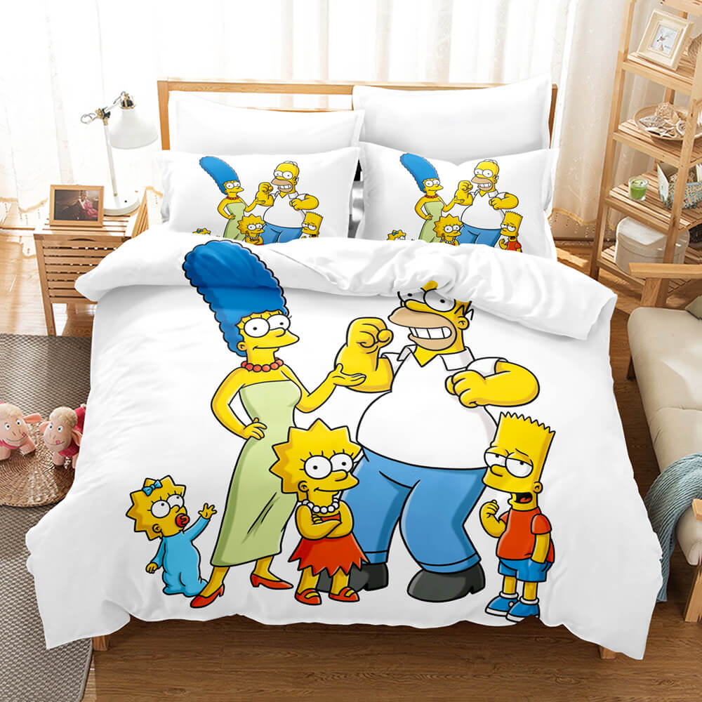 Parure de lit The Simpsons Cosplay avec housse de couette et draps de lit