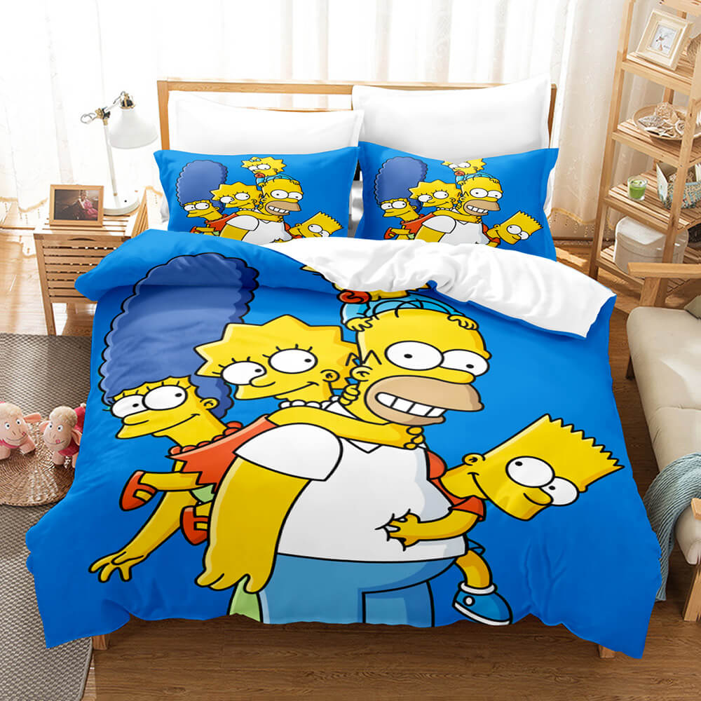 Parure de lit The Simpsons Cosplay avec housse de couette et draps de lit