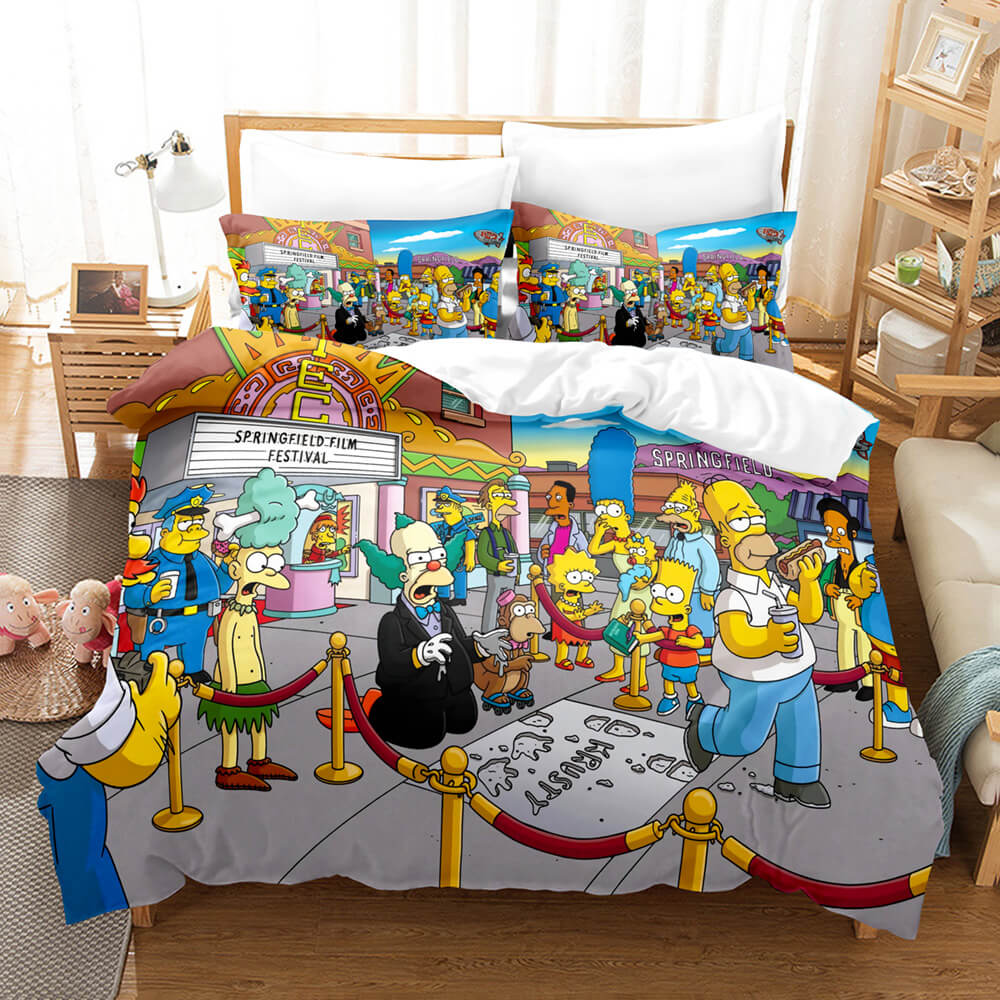 Parure de lit The Simpsons Cosplay avec housse de couette et draps de lit
