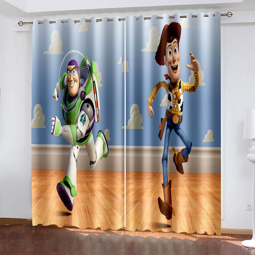2 panneaux Toy Story rideaux rideaux occultants pour la décoration de la chambre