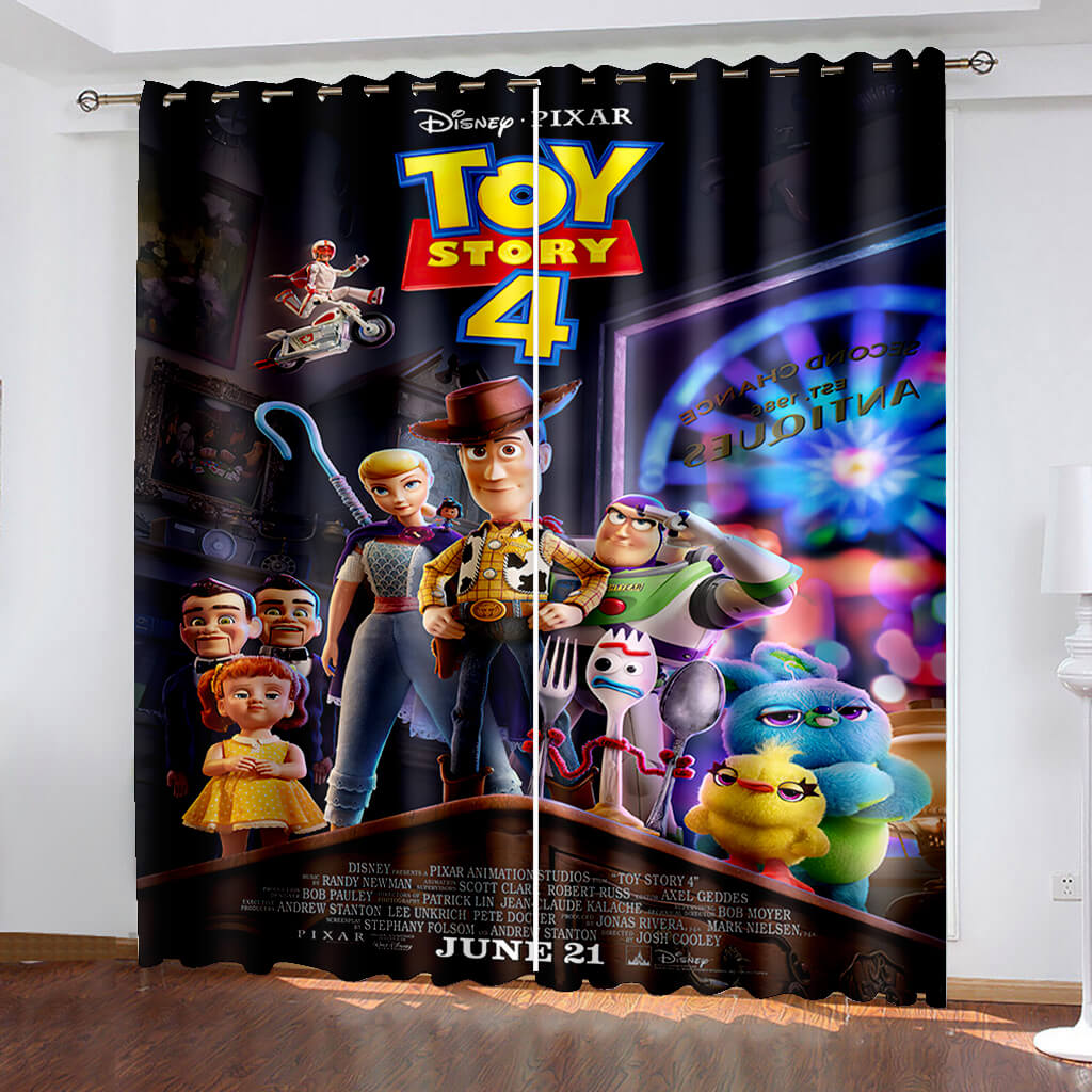 2 panneaux Toy Story rideaux rideaux occultants pour la décoration de la chambre
