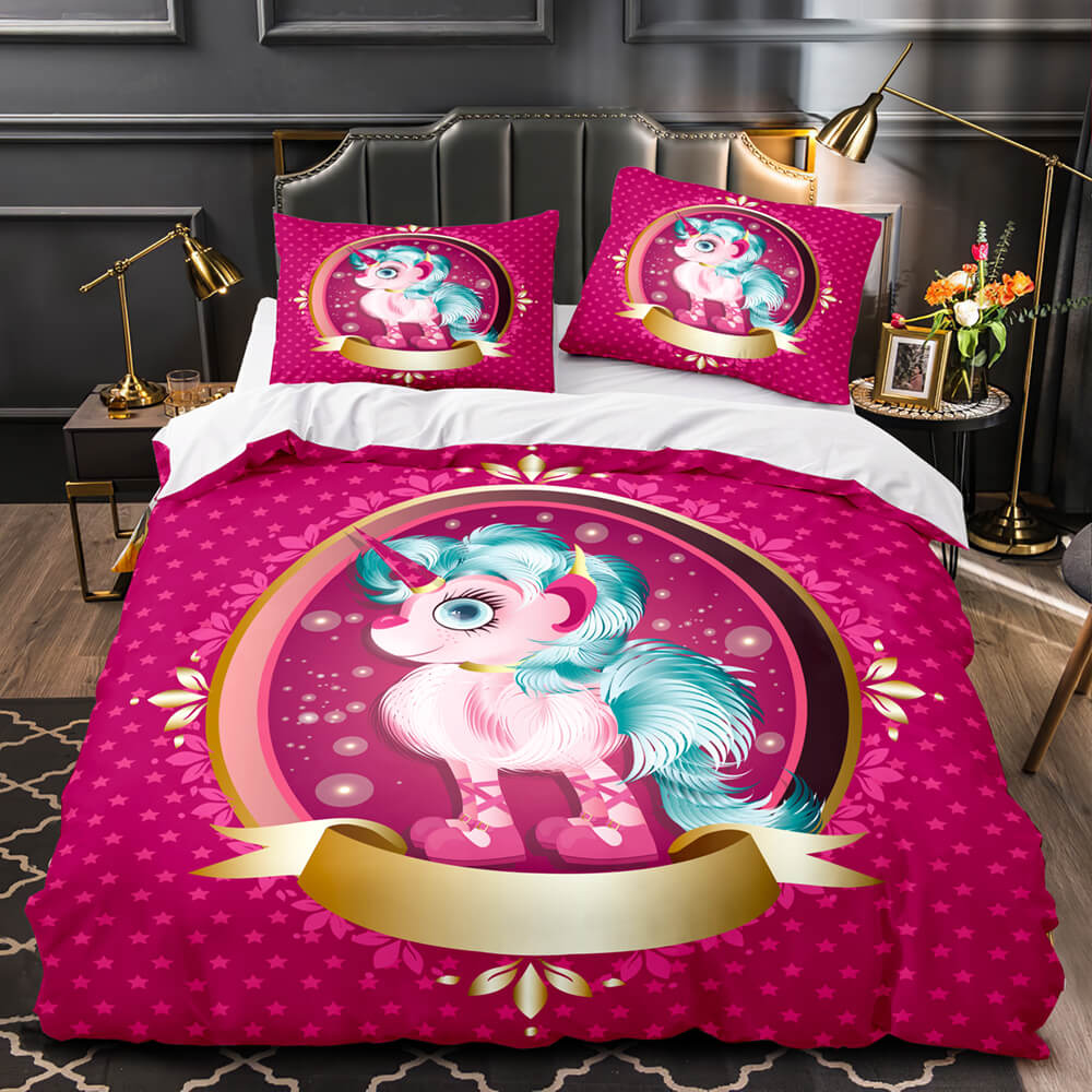 Unicorn Bedding Set Quilt Duvet Cover Bedding Sets for Kids Gift