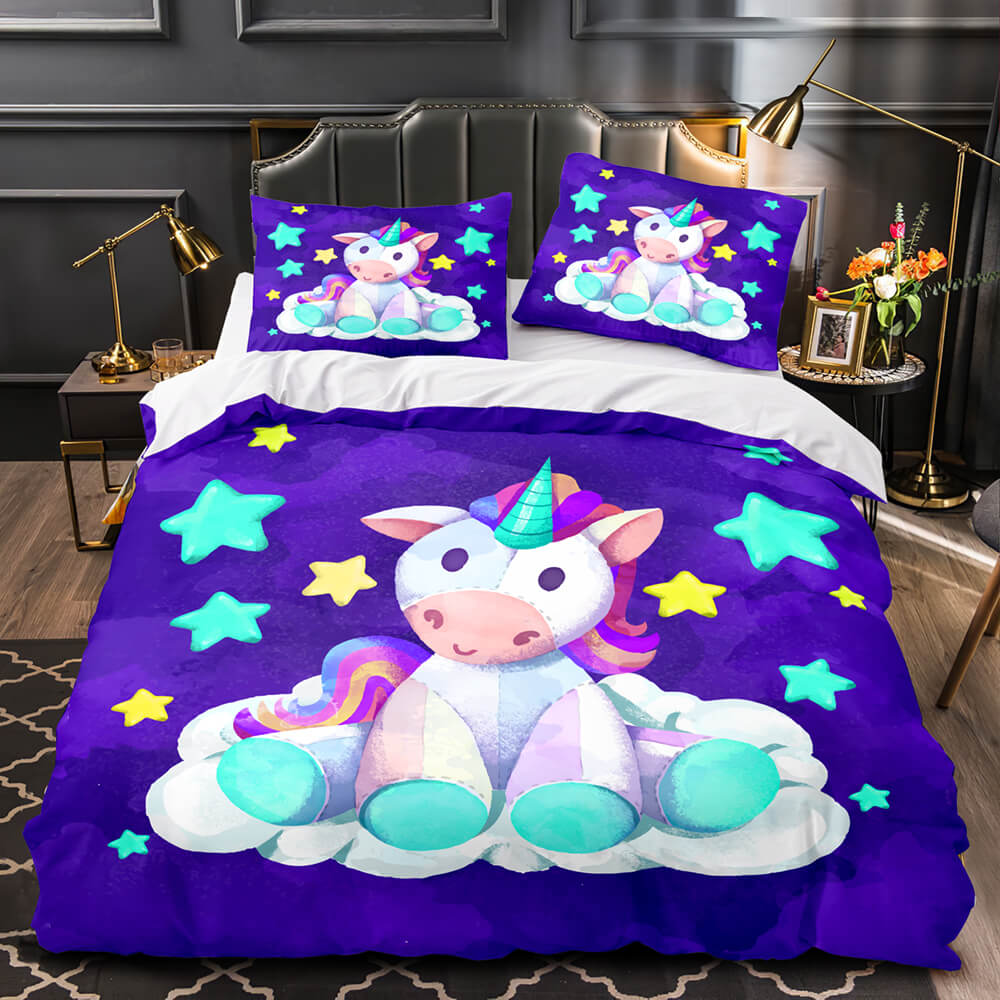 Unicorn Bedding Set Quilt Duvet Cover Bedding Sets for Kids Gift