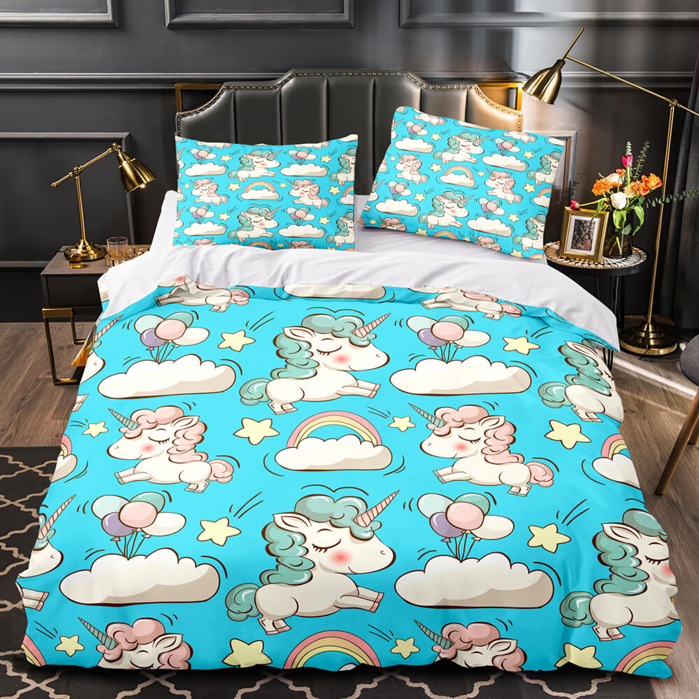 Unicorn Bedding Set Quilt Duvet Cover Bedding Sets for Kids Gift
