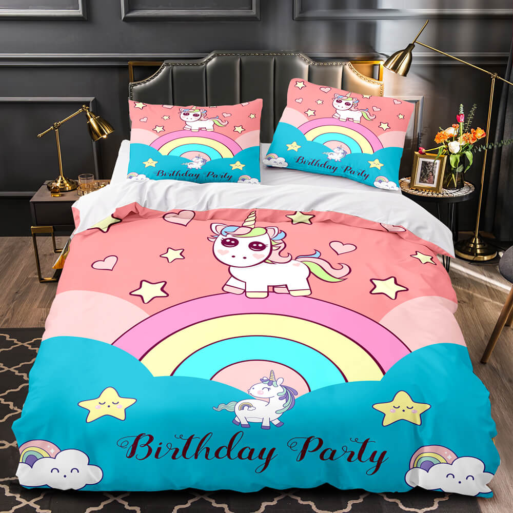 Unicorn Bedding Set Quilt Duvet Cover Bedding Sets for Kids Gift