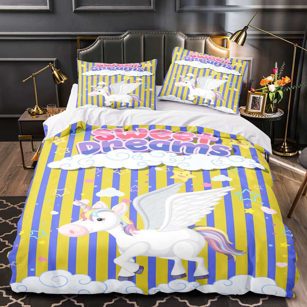 Unicorn Bedding Set Quilt Duvet Cover Bedding Sets for Kids Gift