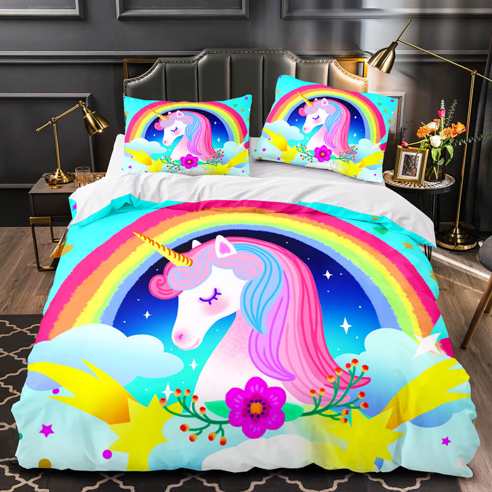 Unicorn Bedding Set Quilt Duvet Cover Bedding Sets for Kids Gift