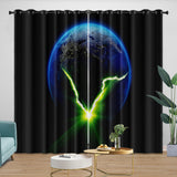 Charger l'image dans la visionneuse de la galerie, Alien Earth Curtains Pattern Blackout Window Drapes