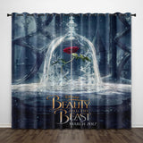 Load image into Gallery viewer, Beauty and the Beast Curtains Pattern Blackout Window Drapes