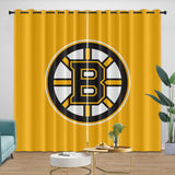 Laden Sie das Bild in den Galerie-Viewer, Boston Bruins Curtains Pattern Blackout Window Drapes Room Decoration