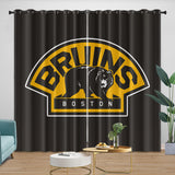 Laden Sie das Bild in den Galerie-Viewer, Boston Bruins Curtains Pattern Blackout Window Drapes Room Decoration