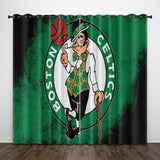 Load image into Gallery viewer, Boston Celtics Curtains Pattern Blackout Window Drapes